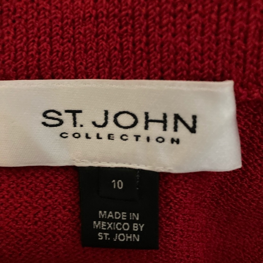Vintage St.John True Red Knit Pencil Skirt 10 $395 - Picture 4 of 4
